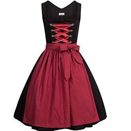 Dirndl schwarz rot midi