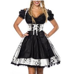 Dirndl schwarz silber midi