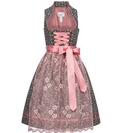 Midi Dirndl rosa braun