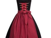 Dirndl schwarz rot midi